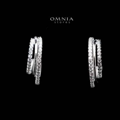 Omnia Emaan Hoop Earrings in 92.5 Silver With High Quality Moissanite Stone - Image 3