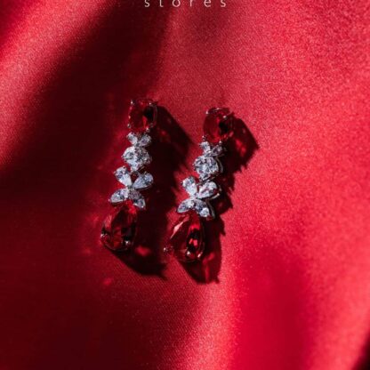 Omnia Suhana Red Bridal Full Set in High Quality Simulated Diamonds - Image 6