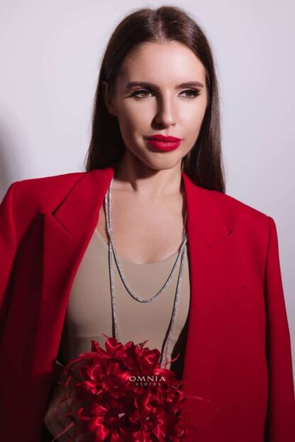Omnia Luxury Tennis Long Chain Necklace in 92.5 Silver with Exquisite 70cm High Quality Simulated Diamonds - Image 5