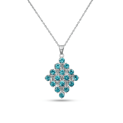 Omnia Lama Necklace in 92.5 Silver In High Quality CZ Zircon Stone - Image 3