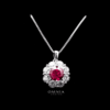 Omnia Mashael Red Pendant Necklace in 92.5 Silver with High Quality Simulated Diamonds - Image 5