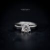 Omnia Maisha Round Cut Ring in 92.5 Silver with High Quality Moissanite Stone