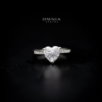 Omnia Heart Ring in 92.5 Silver with High Quality Iced Cut Stone