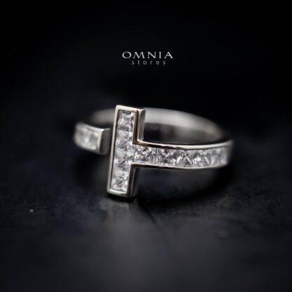 Omnia Silver Cross Ring in 92.5 Silver with High Quality Moissanite - Image 2