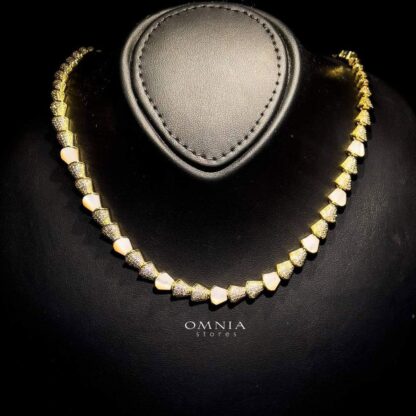 Omnia Sanya Golden Bridal Full Set in High Quality Zircon Stone in Rhodium Plated - Image 4