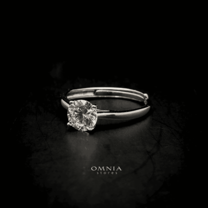 Omnia Omaira Classic Ring in 92.5 Silver with High Quality Iced Cut Stone - Image 3