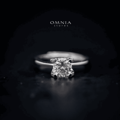 Omnia Maisha Round Cut Ring in 92.5 Silver with High Quality Moissanite Stone - Image 4