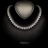 Omnia Shaden Heart-Shaped Tennis Necklace - Silver with Iced Cut Stones - Image 10