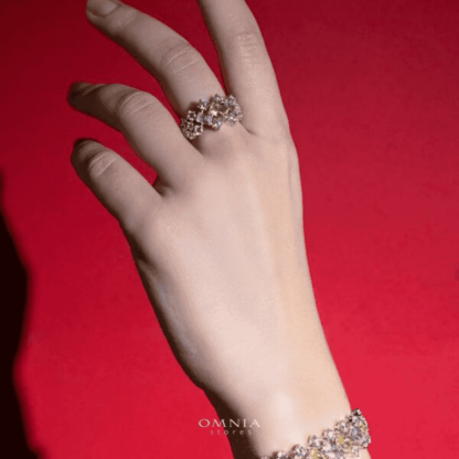 Omnia Wedo Yellow Bridal Full Set High Quality Zircon Stone in Rhodium Plated (only Available in Saudi Arabia) - Image 5