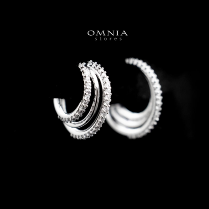 Omnia Emaan Hoop Earrings in 92.5 Silver With High Quality Moissanite Stone - Image 5