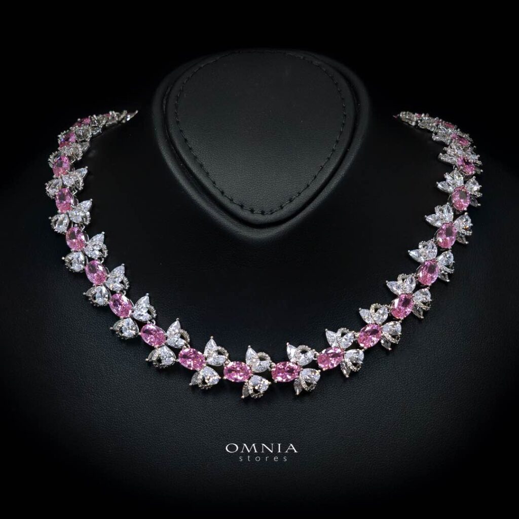 Omnia Muna Pink Bridal Full Set High Quality Simulated Diamonds