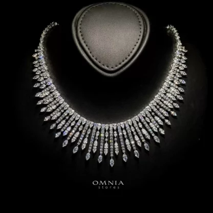 Omnia Lana White Bridal Full Set in High Quality Zircon Stone Rhodium Plated - Image 5