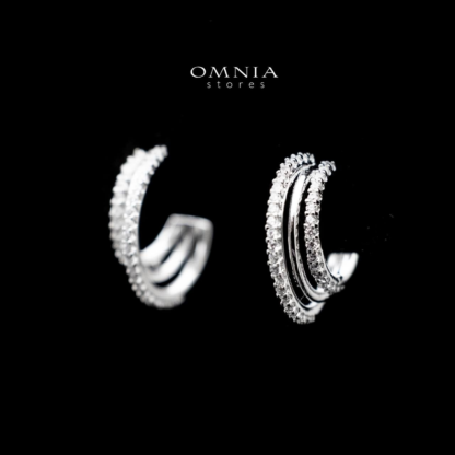 Omnia Emaan Hoop Earrings in 92.5 Silver With High Quality Moissanite Stone - Image 4