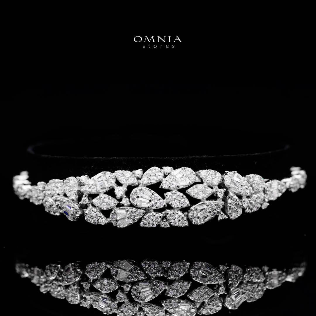 Omnia Alina White Bridal Full Set in High Quality Zircon Stone Rhodium Plated - Image 3