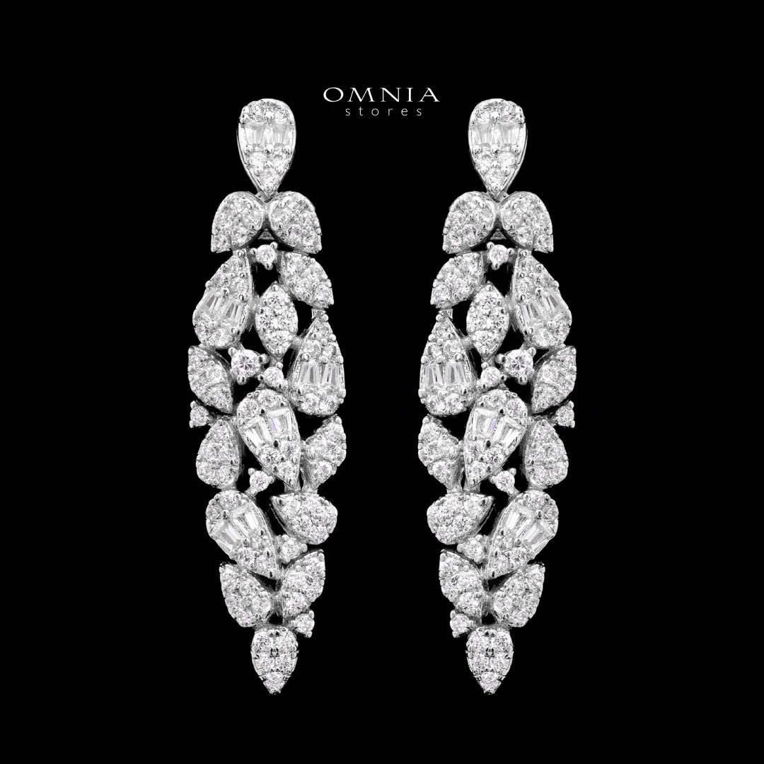 Omnia Alina White Bridal Full Set in High Quality Zircon Stone Rhodium Plated - Image 5