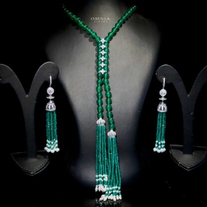 Omnia Selena Real Beads Set in 92.5 Silver High Quality Simulated diamonds - Image 3