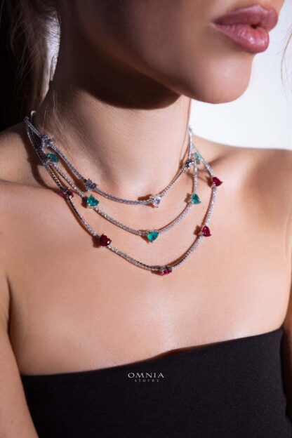 Omnia Louise White Necklace 92.5 Silver In High Quality Simulated diamonds - Image 4