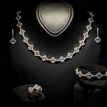 Omnia Amna White Set in 92.5 Silver with High Quality Simulated Diamonds - Image 2