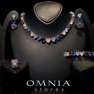 Bold Multi-Color Jewelry Set with Zircon Stones - Shop Now