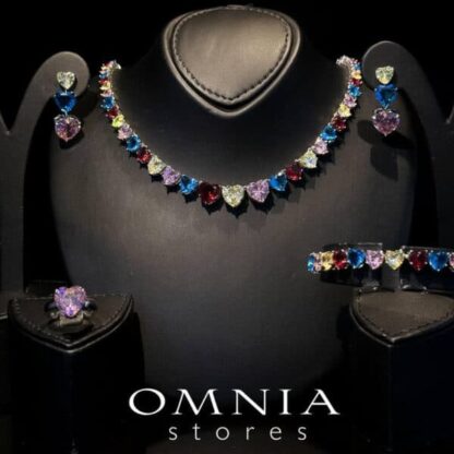 Bold Multi-Color Jewelry Set with Zircon Stones - Shop Now