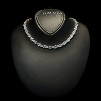 Omnia Amandine White Necklace 92.5 Silver in High Quality Simulated diamonds - Image 2