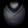 Omnia Heart Sky Blue Necklace 92.5 Pure Silver Jewelry in High Quality Simulated Diamonds - Image 6