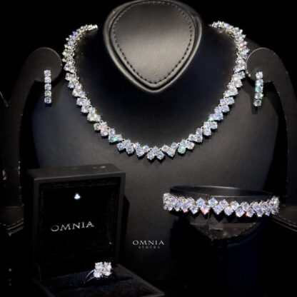 Omnia Hessa White Bridal Full Set in High Quality Simulated Diamonds