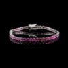 Omnia Tasneem Pink 3mm Tennis Bracelet in 92.5 Silver High Quality Simulated diamonds - Image 5
