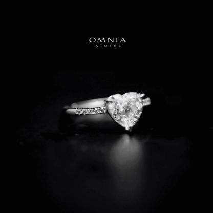 Omnia Heart Ring in 92.5 Silver with High Quality Iced Cut Stone - Image 4