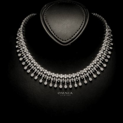 Omnia Miranda Bridal Full Set Accessories in High Quality Zircon Stone Rhodium Plated - Image 2
