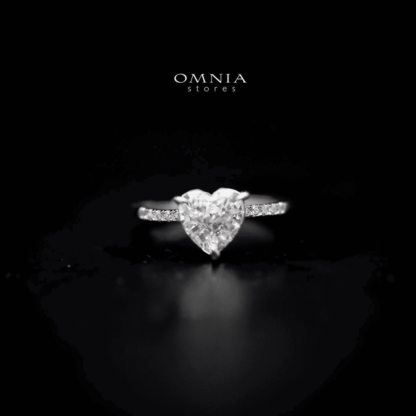 Omnia Heart Ring in 92.5 Silver with High Quality Iced Cut Stone - Image 5