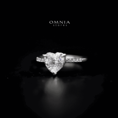 Omnia Heart Ring in 92.5 Silver with High Quality Iced Cut Stone - Image 3