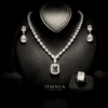 Omnia Audrey White Bridal Set Accessories in High Quality Simulated Diamonds - Image 2