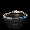 Omnia Tasneem Blue 3mm Tennis Bracelet in 92.5 Silver High Quality Simulated diamonds - Image 7