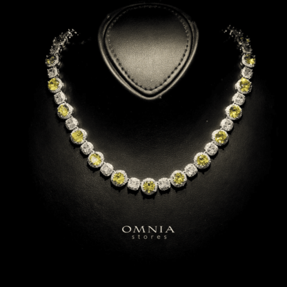Omnia Lilian Yellow Bridal Full Set in High Quality Simulated Diamonds Rhodium Plated - Image 3