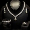 Omnia Aamira Teardrop-Design Bridal Yellow Full Set with High-Quality Zircon Stones in Rhodium-Plated Finish - Image 3