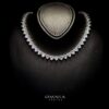 Omnia Shaden Heart-Shaped Tennis Necklace - Silver with Iced Cut Stones - Image 13