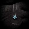 Omnia Emerald Bloom Necklace In 92.5 Silver with High Quality Simulated Diamonds - Image 15