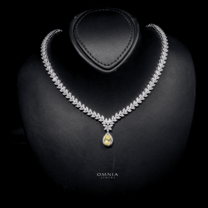 Omnia Naeema Yellow Bridal Full Set in 92.5 Silver High Quality Simulated Diamonds - Image 3
