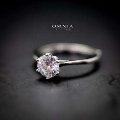 Omnia Omaira Classic Ring in 92.5 Silver with High Quality Iced Cut Stone - Image 7