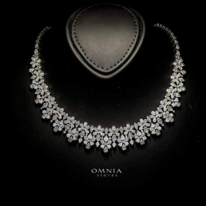 Omnia Jovy Bridal Full Set in High Quality Zircon Stone Rhodium Plated - Image 3