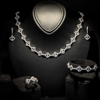 Omnia Amna White Set in 92.5 Silver with High Quality Simulated Diamonds - Image 3