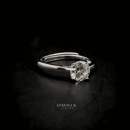 Omnia Omaira Classic Ring in 92.5 Silver with High Quality Iced Cut Stone - Image 4