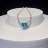 Omnia Heart Sky Blue Necklace 92.5 Pure Silver Jewelry in High Quality Simulated Diamonds - Image 9
