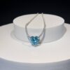 Omnia Heart Sky Blue Necklace 92.5 Pure Silver Jewelry in High Quality Simulated Diamonds - Image 12