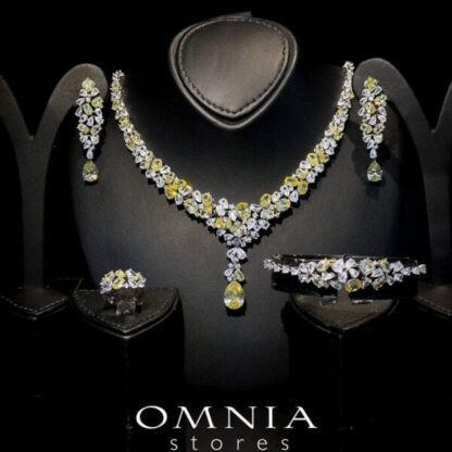 Omnia Reman Yellow Full Set Accessories in High Quality Zircon Stone in Rhodium Plated - Image 3