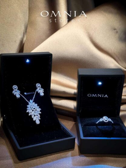 Omnia Sandra White Set Accessories in High Quality Zircon Stone Rhodium Plated - Image 27