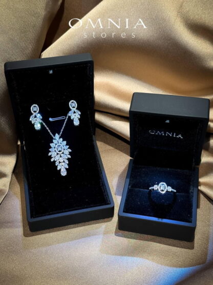 Omnia Sandra White Set Accessories in High Quality Zircon Stone Rhodium Plated - Image 31