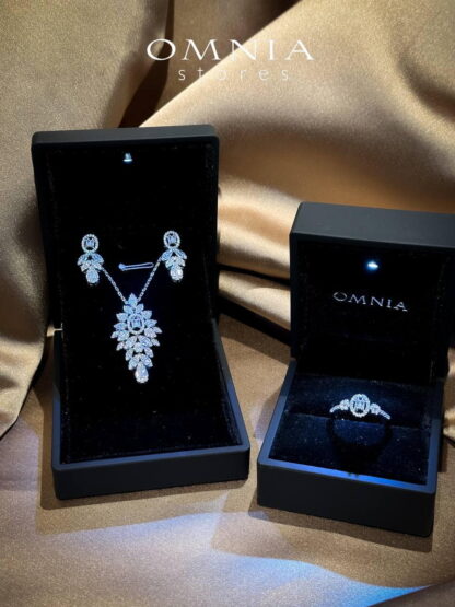 Omnia Sandra White Set Accessories in High Quality Zircon Stone Rhodium Plated - Image 29