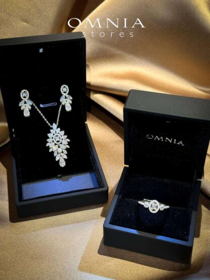 Omnia Sandra White Set Accessories in High Quality Zircon Stone Rhodium Plated - Image 16
